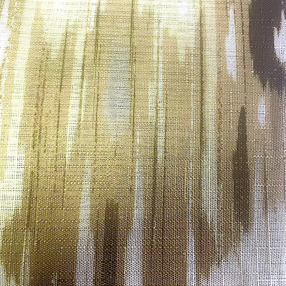14-pc Shower Curtain Bath Set IKAT DROPS Tan Brown Liner Curtain Hooks NEW NWT